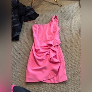 Pink one shoulder Lena dress